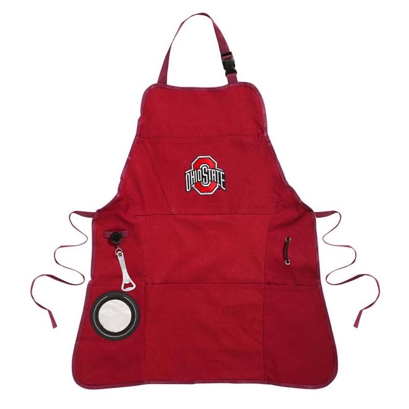 Deluxe Cotton Canvas College Team Pride Grilling/Cooking Apron - Ohio State